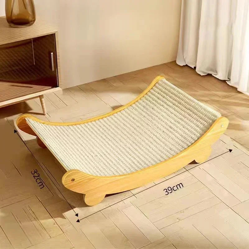 Multi-fuction Wooden Cat Scratcher and Sleeping Bed