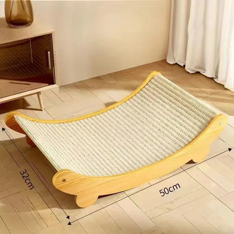 Multi-fuction Wooden Cat Scratcher and Sleeping Bed